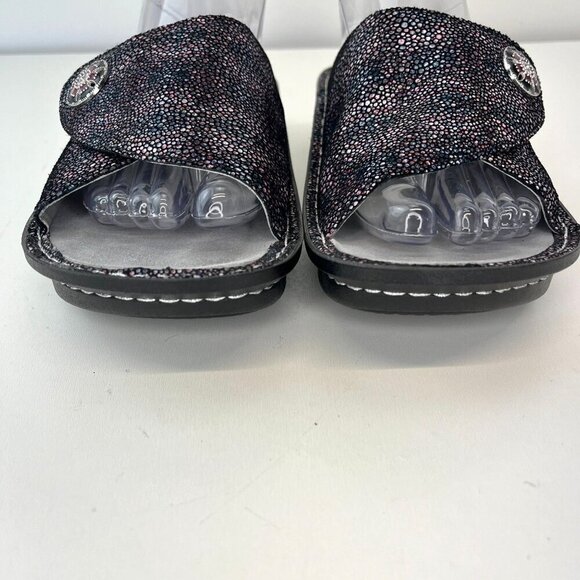 Alegria KYL -889xw Kylee Metallic Leather Upper Slide Sandals Wedge Slip On Shoe - Picture 6 of 12